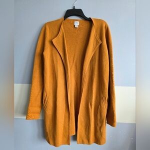 J Crew Women's Mustard Open Front Fall Sweater Small